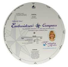 deborah jones ec002 embroiderers compass guide from 25 fabrics to correct stabilizers needles and techniques by myembroiderymentor com