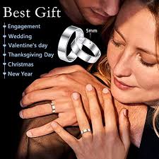 Silvora Glossy Band Rings 3/5mm Sterling Silver Wedding Bands for Women Men  with Delicate Gift Packaging, Personalized Customizable, 925 Sterling  Silver, No Gemstone : Buy Online at Best Price in KSA -