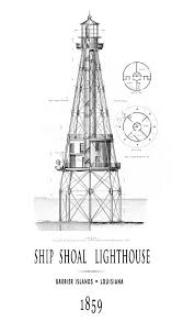 Now inactive, it is located in front of the port authority's control building on west pier. Blueprint Drawing And Plan Of The Lighthouse As It Was In 1856 Ship Shoal Lighthouse Gulf Of Mexico Louisiana Art Collectibles Digital Prints Safarni Org