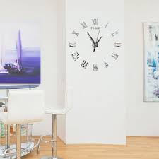 Diy roman numeral wall clock. Large 3d Diy Wall Clock Roman Numerals Clock Frameless Mirror Surface Wall Sticker Home Decor For Living Roo Roman Numeral Wall Clock Wall Clock Diy Wall Clock