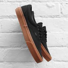 Black And Gum Vans Vans Era Black Classic Gum Fusshop Leather Shoes Woman Trendy Shoes Casual Shoes