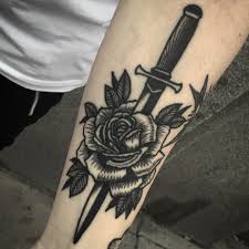 Hawaiian women like to wear this flower behind the ear and by doing this they actually want to give a message that they are available for marriage. Rose And Dagger Tattoo