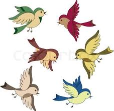 Cartoon Bird On Tree Drawing Set Of Flying Bird Cartoon Stock Vector Flying Bird Drawing Cartoon Birds Cartoon Clip Art