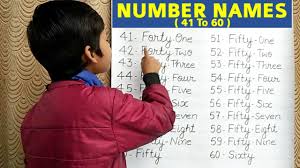 Number Names With Spelling 41 To 60 Easy Math English Numbers Ginti Rsgauri Youtube