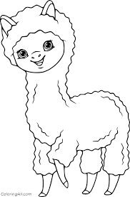 Llama coloring page, free coloring page template printing printable llama coloring pages for 'maggie' alpaca art alpaca | etsy. Cartoon Cute Alpaca Coloring Page Coloringall