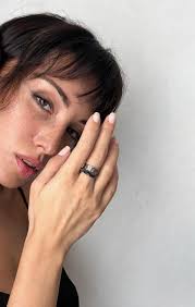 Raw Black Tourmaline Ring Oxidized Sterling Silver Jewelry Avant Garde  Design Ring for Women