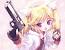 Elegant Anime Girl Blonde Hair Purple Eyes