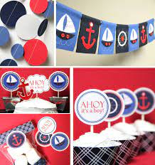 Ships Ahoy A Boys Nautical Party B Lovely Events Nautical Baby Shower Nautical Baby Shower Decorations Sailor Baby Showers