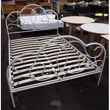 Lightweight and less space consuming compared to wooden frames, making our metal beds practical and functional. Cream Metal Bed Frame With Fitting Double Bed Size