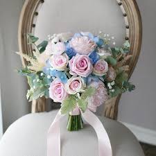 Bridal bouquets made from hydrangeas. Pink Blue Flower Bridal Bouquets 2020 Rose Hydrangea Wedding Home Decoration Artificial Bride Holding Brooch Bouquet Bride Flowers From Sarah Bridal 103 52 Dhgate Com