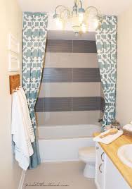 How I Extended My 72 Shower Curtain To 96 Without Sewing Pink Little Notebook Boho Bathroom Long Shower Curtains Bathroom Makeover