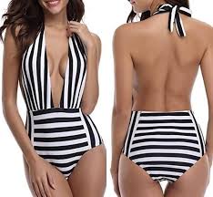 Black And White Striped One Piece Bathing Suit Black And White Striped One Piece Swimsuit Womens Swimsuits 2019 Black And White Swimsuit Stripes Tummy Control Swimwea Moda Roupas Estilosas Maios Modernos