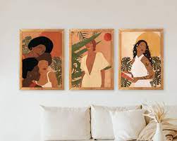 Black Woman Art Set of 3 Prints Black Women Gallery Wall Set - Etsy