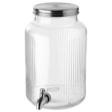 Mason jar glass drink dispenser. Vardagen Beverage Dispenser Ikea