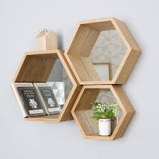 Hexagon Mirror Shelves Hexagon Mirror Hexagon Shelves Mirror With Shelf