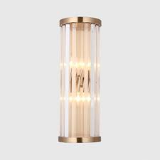 Match the light to your faucet and fixtures with bronze or chrome finishes for a modern bathroom lighting look. Rectangle Cylinder Bathroom Wall Sconce Clear Crystal 2 Lights Contemporary Sconce Light In Brass Beautifulhalo Com