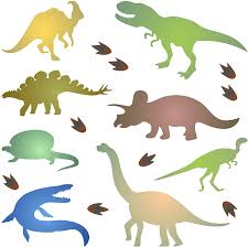 Amazon Com Dinosaur Silhouette Stencil 8 5 X 8 5 Inch L Kids Animal Jurassic Extinct Stencils For Painting Template Dinosaur outlines print in black and white. dinosaur silhouette stencil 8 5 x 8 5 inch l kids animal jurassic extinct stencils for painting template