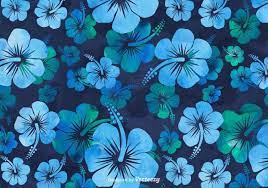 Seamless tropical vector pattern with bright hibiscus flowers and exotic palm leaves on background. Free Hibiscus Watercolor Background Watercolor Background Hawaiian Background Blue Flowers Background