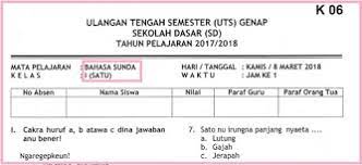 Khusus bagi yang membutuhkan saja soal yang kami bagikan kali ini, silahkan saja di download secara gratis dan lengkap dalam format word (docx.doc) dibawah ini : Soal Uts 2 Bahasa Sunda Kelas 1 Terbaru Dan Kunci Jawaban
