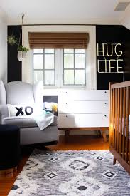 Black And White Mid Century Modern Rug Modern Boho Nursery Project Nursery Modern Baby Room Nursery Accent Wall Boho Nursery