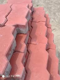 Red Zig Zag Cement Paver Blocks image 5