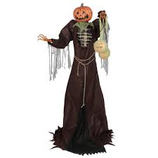 Home Accents Holiday 7 Ft Towering Jack O Man 5124610 The Home Depot Home Depot Halloween Decorations Home Depot Halloween Halloween Props Scary