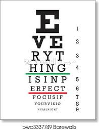 Optometry Eye Chart Illustration Art Print Poster