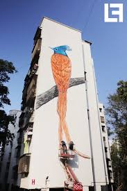 Asian Flycatcher Street Art In Mumbai Art Art Festival Art Village