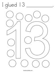 This is an exciting time! I Glued 13 Coloring Page Twisty Noodle Numbers Preschool Math Activities Preschool Counting Activities Preschool