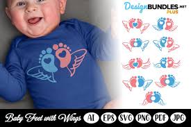 Baby Feet With Wings Svg Set