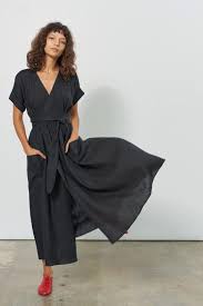 Mara Hoffman Ingrid Wrap Dress Hemp In Black Garmentory