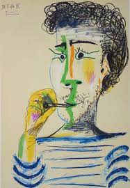 He took the name juan gris shortly before moving from his native madrid to paris in 1906. Nach Pablo Picasso Mann Mit Matrosenhut Und Zigarette Lithografie Moderne Kunst Plazzart