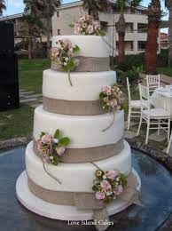 Wedding Cakes Love Island Cakes Burlap Wedding Cake Wedding Cake Ribbon Lace Wedding Cake