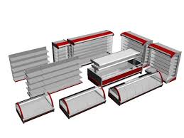 Supermarket Display Shelves And Display Cabinet 3d Model Supermarket Display Display Cabinet Display Shelves