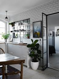 kitchen. subway tiles and indoor window