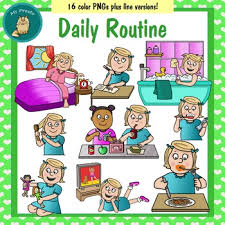 Suitable for elementary students, these cards can also be used as conversation cards or. Clip Art Pngs Daily Routine Girl By Ms Presto Tpt