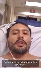 Protestor says he got his finger blown off “peacefully protesting” in Los  Angeles. In another video he explains how a flash bang hit his hand which  caused the injury. If a flash