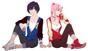 Maybe you would like to learn more about one of these? 509798 Girl Zero Two Darling In The Franxx Green Eyes Darling In The Franxx Ponytail Pink Hair Coca Cola Boy Horns Black Hair Hiro Darling In The Franxx Anime Can Wallpaper