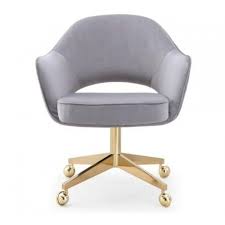 Grey Velvet Office Desk Chair Gold Frame Casters Desk Chair Comfy Grey Chair Bedroom Comfy Chairs