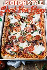 How To Make Homemade Sicilian Pizza Pan Pizza Dough Chef Billy Parisi Recipe In 2020 Sicilian Pizza Sheet Pan Pizza Recipe Sicilian Pizza Recipe