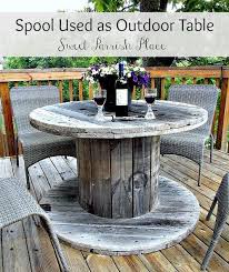 Wooden Spool As Patio Table Unique Patio Furniture Spool Tables Cable Spool Tables