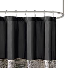 Black And Cream Shower Curtain Madison Park Aubrey Polyester Jacquard Shower Curtain Black Curtains Curtains Blue Shower Curtains