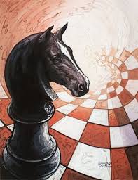 Single Painting Board Knight Chess Hand Painted With White Black And Brown Tones This Magnificent Painting Of This Noble Game Made Knight Chess Art Artwork