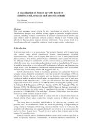 28,932,048 likes · 81,229 talking about this · 609 were here. Pdf A Classification Of French Adverbs Based On Distributional Syntactic And Prosodic Criteria