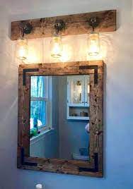 Check spelling or type a new query. Bathroom Set Rustic Distressed Vanity Mirror With Mason Jar Etsy Rustic Bathrooms Mason Jar Light Fixture Farmhouse Mirrors