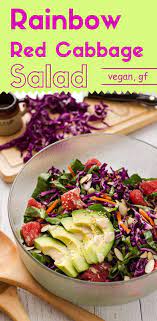 Rainbow Red Cabbage Salad Recipe Red Cabbage Salad Cabbage Recipes Healthy Cabbage Salad