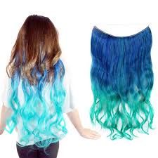 When you want to try something different, our blue hair extensions are bound to get you noticed. Neptune Teal Aqua Curly Ombre Flip In Halo Unicorn Hair Extensions Magic Manes Hair Extensions
