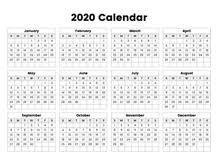 All calendar templates are free, blank, printable and fully editable! Full Year Calendar 2020