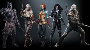 Geralt is the main character of the series. The Witcher Characters Illustration Five Game Characters Digital Wallpaper The Witcher 3 Wild Hunt Eredin Ciri Ge The Witcher Wild Hunt Character Wallpaper