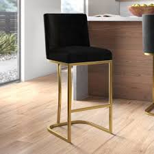 Black And Gold Bar Stools Set Of 4 Juliana 26 Counter Stool Allmodern In 2020 Black Bar Stools Kitchen Bar Stools Counter Stools